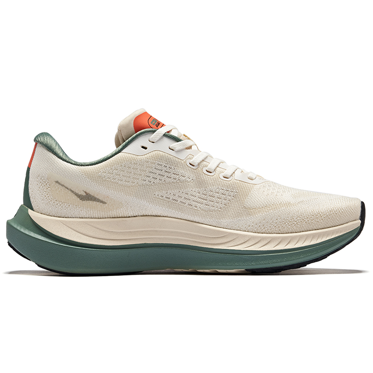 Erke Cushioning Lightweight Rebound Low top Casual Running Shoes Men’s Microcrystal White Fluorescent Fire Orange
