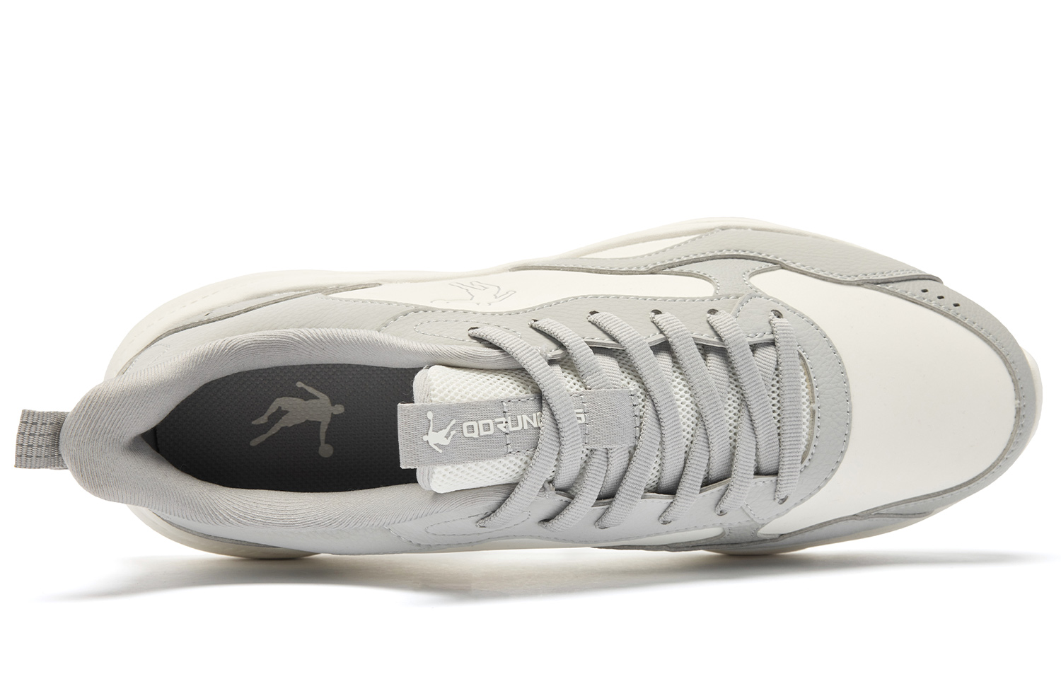 QIAODAN Cushioning Slip Resistant Cushioning Slip Resistant Low top Casual Running Shoes Men’s White Gray