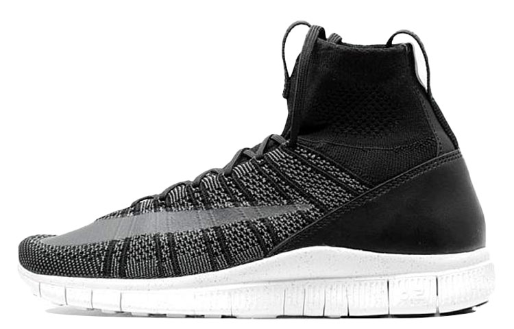 Мужские кроссовки Nike Free Flyknit (черно-серые)