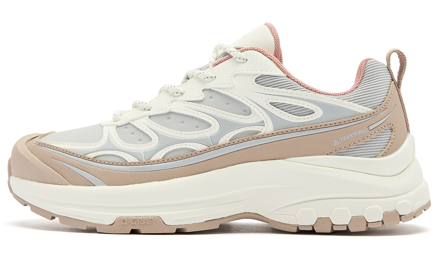 QIAODAN Cushioning Slip Resistant Abrasion Resistant Low top Casual Running Shoes Women’s Gray Beige Brown