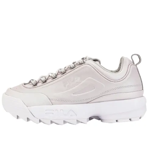 FILA Disruptor Low top Casual Running Shoes Women's Silver White