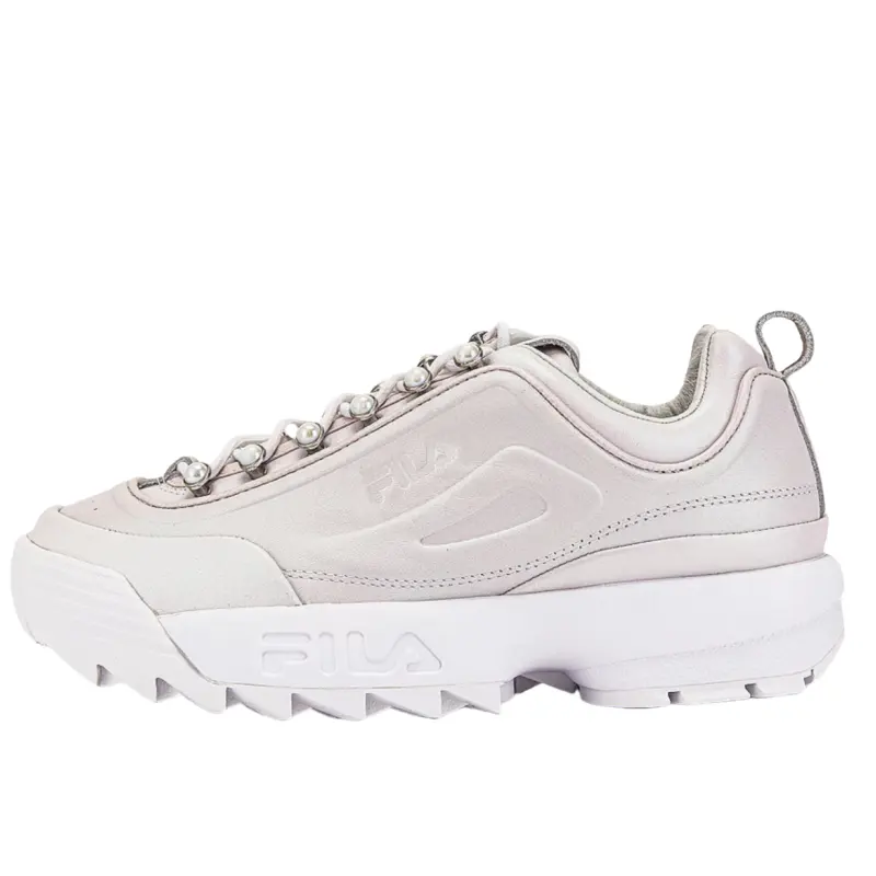 FILA Disruptor Low top Casual Running Shoes Women's Silver White