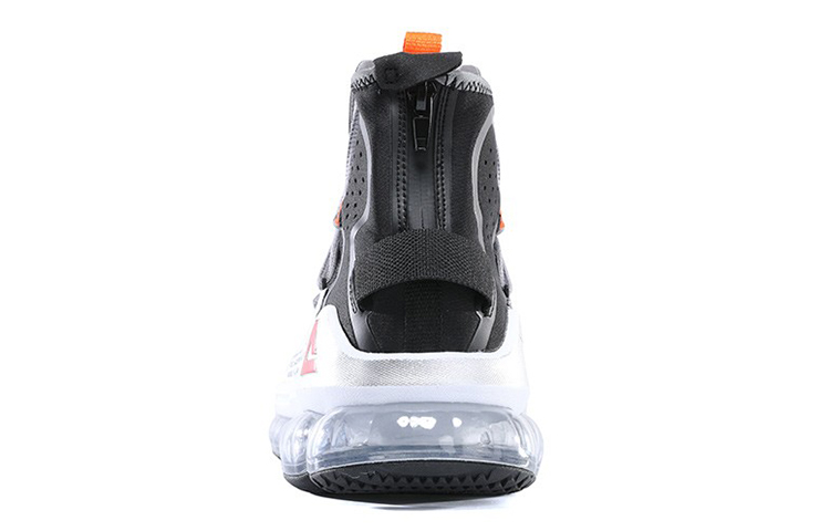 PEAK Cushioning Slip Resistant Abrasion Resistant Breathable High top Running Shoes Men’s Silver Black
