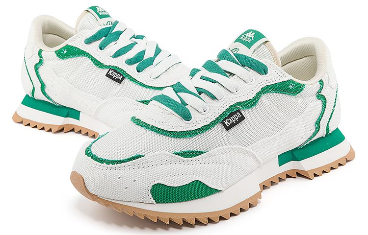 Kappa Slip Resistant Abrasion Resistant Low top Running Shoes Unisex White Green