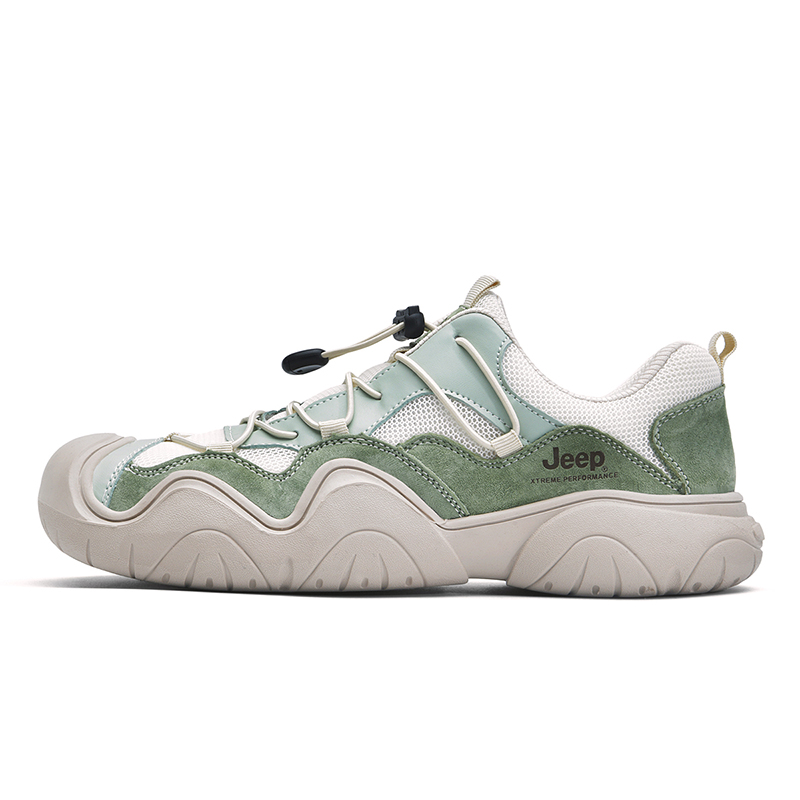 Jeep Pigskin, Textile Low top Outdoor Shoes Unisex Green
