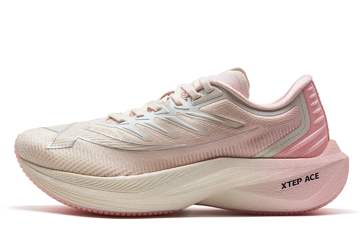 XTEP Integrated Molding 1 Running Shoes Women’s Low Top Ivory Pink/Cherry Blossom Pink