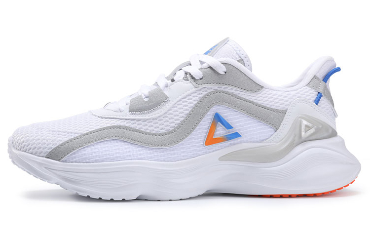 PEAK Sports Cushioning Breathable Lightweight Abrasion Resistant Slip Resistant Low top Running Shoes Men’s White