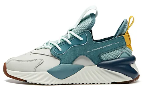 ANTA Chunky Sneakers Women's Low Top Once Gray / Crab Shell Blue / Ivory White