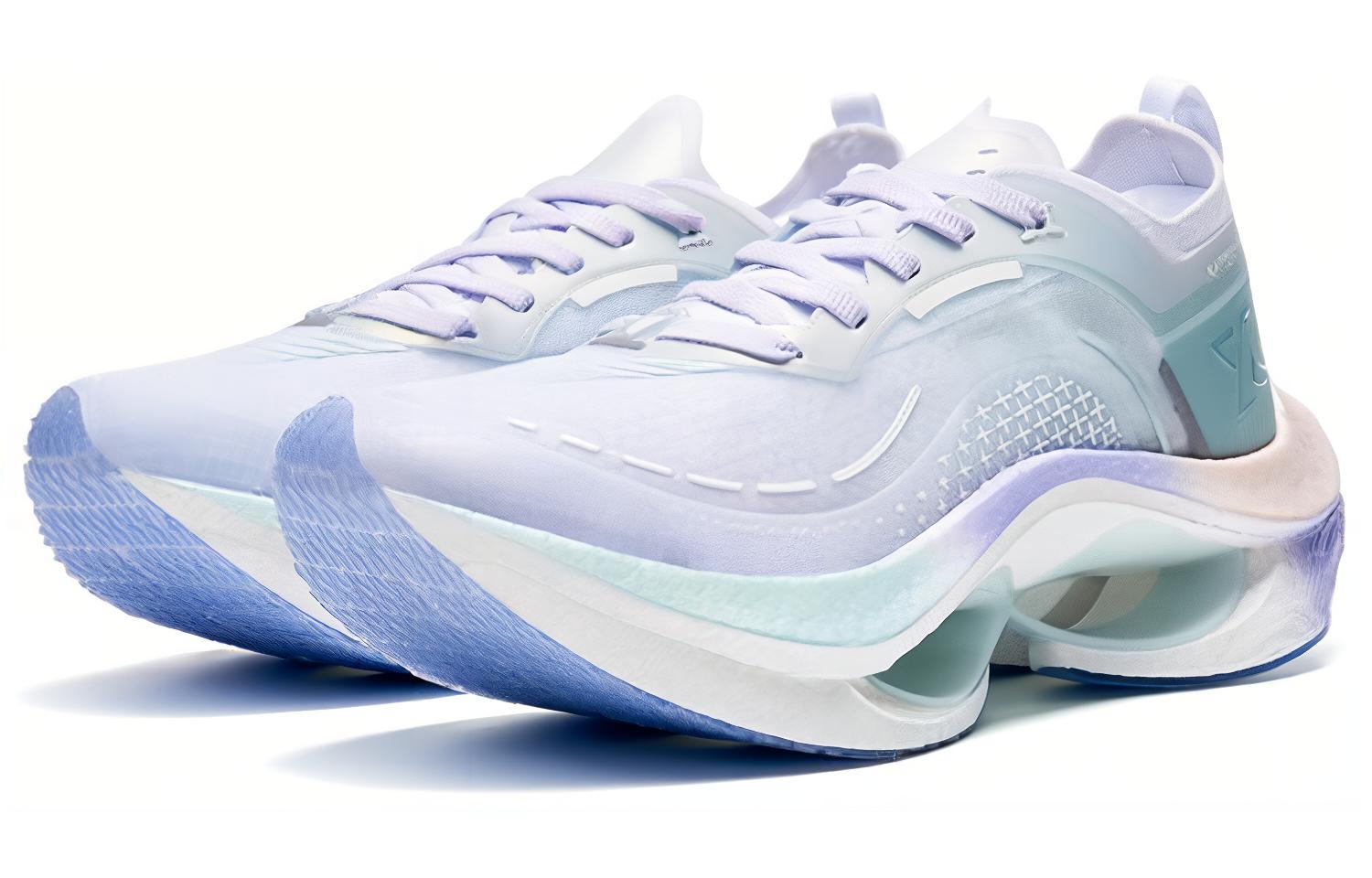 XTEP Cushioning Abrasion Resistant Breathable Lightweight Low top Running Shoes Women’s Green Purple