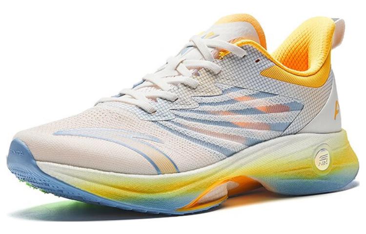 Anta MACH 3.0 Comfortable Slip Resistant Abrasion Resistant Low top Running Shoes Men’s White Blue Yellow