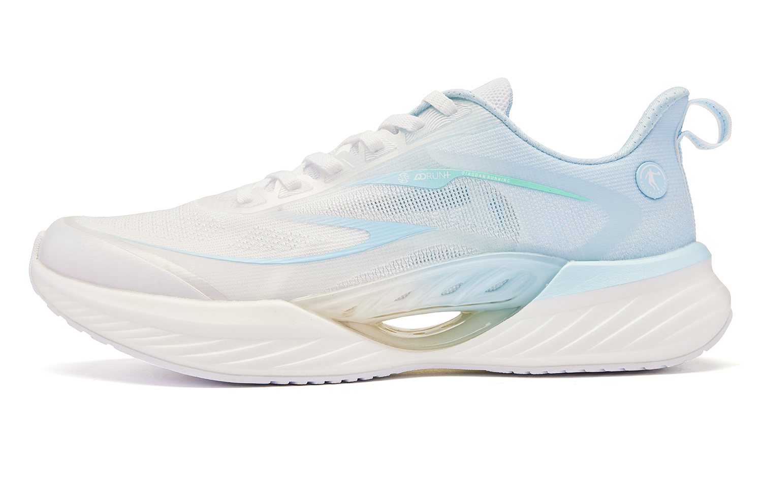 QIAODAN Flying Shadow Team 2.0 Cushioning, Wear Resistant Low top Q KUNGFU PRO Sprint Running Shoes Men’s White Blue
