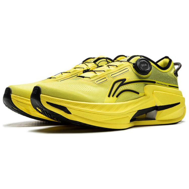 Li Ning Cushioning Slip Resistant Abrasion Resistant Low top Running Shoes Men’s Yellow