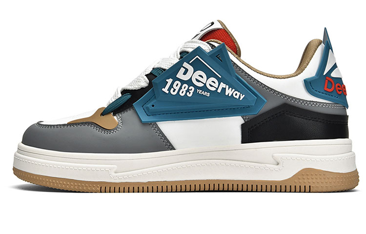 DEERWAY Abrasion Resistant Slip Resistant Low top Running Shoes Unisex Gray Blue