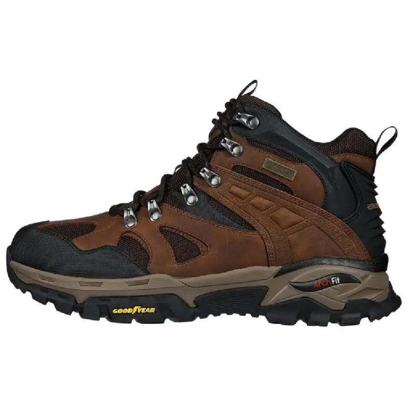 Skechers Relaxed Fit Textile, Leather Comfortable Cushioning Abrasion Resistant Waterproof High top Outdoor Shoes Men's