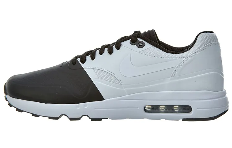 Nike Air Max 1 Vintage Synthetic Leather Low top Air Cushion Running Shoes Men's Black White