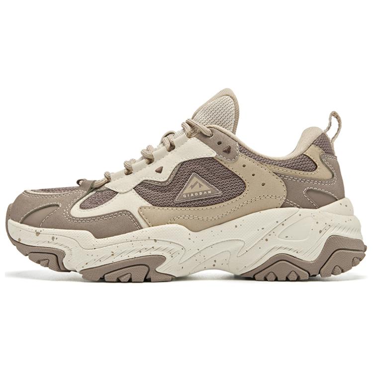 QIAODAN Cushioning Slip Resistant Abrasion Resistant Low top Trail Running Sprint Running Shoes Women’s Beige Brown