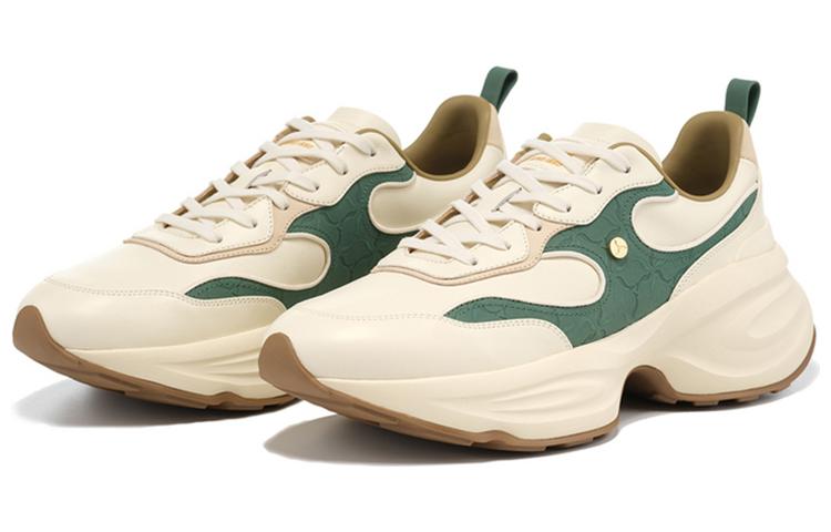 LI NING 1990 Cloud Nichang Rebound Cushioning Slip Resistant Low top Running Shoes Men’s Yellow Green Khaki