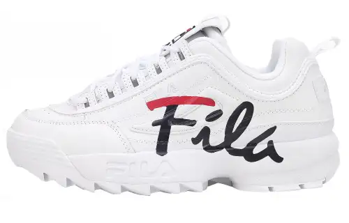 FILA Low Top Side Logo Daddy Shoes 'White Black'