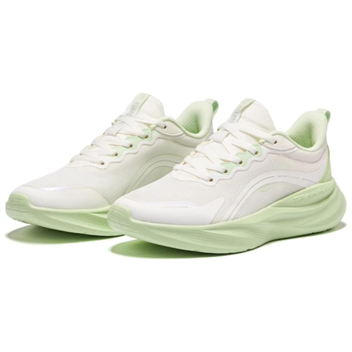 Erke Wander Cushioning Slip Resistant Abrasion Resistant Low top Casual Running Shoes Women’s White Green