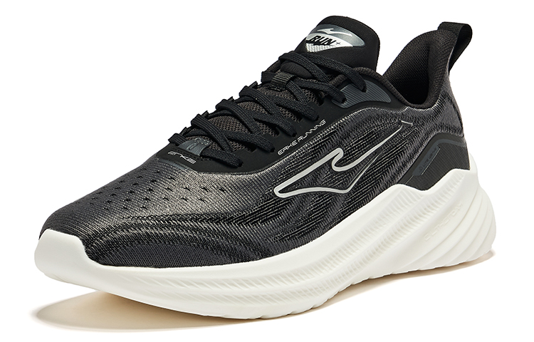 Erke Shadow 2.0 Cushioning Slip Resistant Low top Running Shoes Men’s Jet Black Carbon Gray