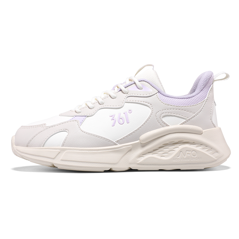 361° Slip Resistant Abrasion Resistant Low top Running Shoes Women’s White Gray Purple