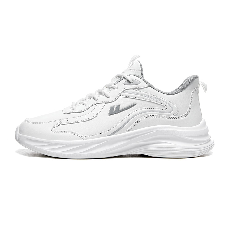Warrior Cushioning Slip Resistant Abrasion Resistant Lightweight Rebound Low top Running Shoes Unisex White Gray