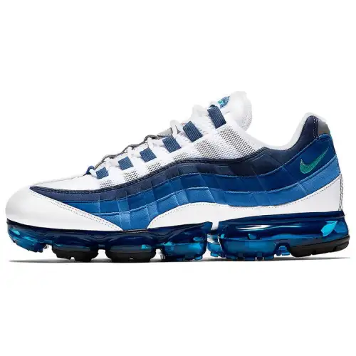 Nike Vapormax 95 Low top Running Shoes Men's White Blue