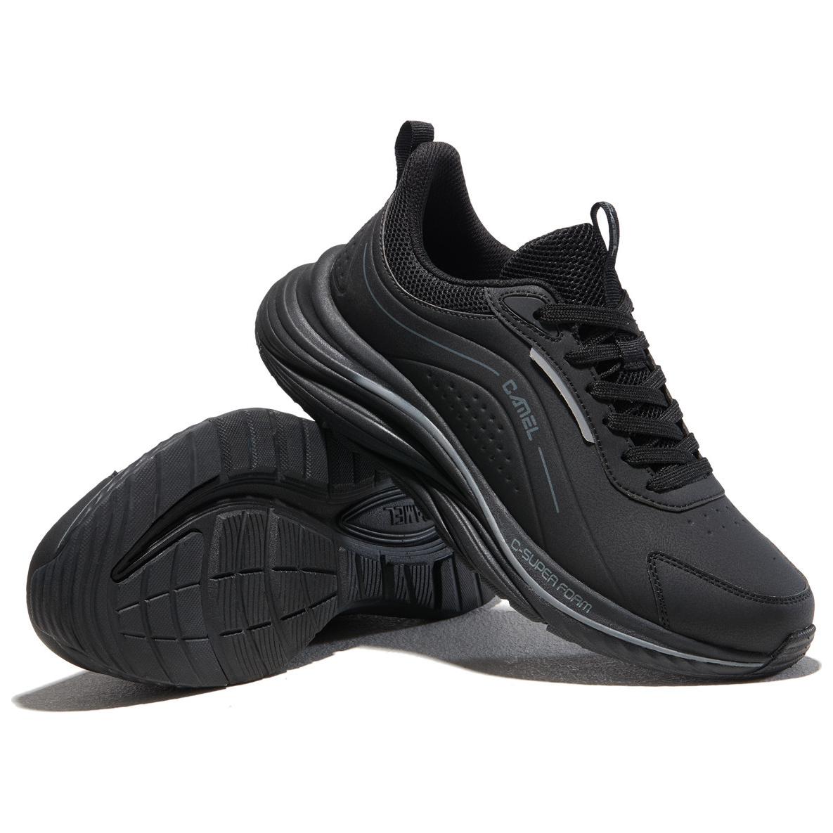CAMEL Slip Resistant Abrasion Resistant Low top Casual Running Shoes Men’s Black Gray