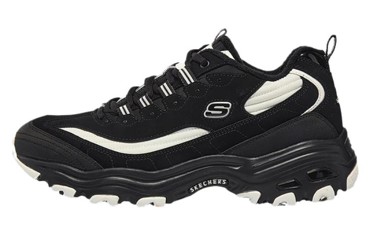 Skechers D’Lites Zip Along Shoes ‘Black White’