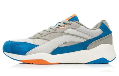 Li Ning Abrasion Resistant Slip Resistant Low top Running Shoes Men's Gray Blue