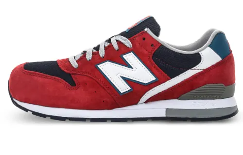 New Balance NB 996 Comfortable Round Toe Textile, Artificial Leather Low top Running Shoes Unisex Red