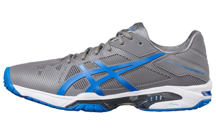 ASICS Gel Solution Speed 3 Fashion Abrasion Resistant Breathable Low top Running Shoes Men's Gray Blue