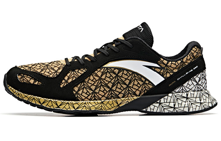 Anta Cushioning Slip Resistant Lightweight Cushioning Slip Resistant Lightweight Low top Running Shoes Men’s Black Gold