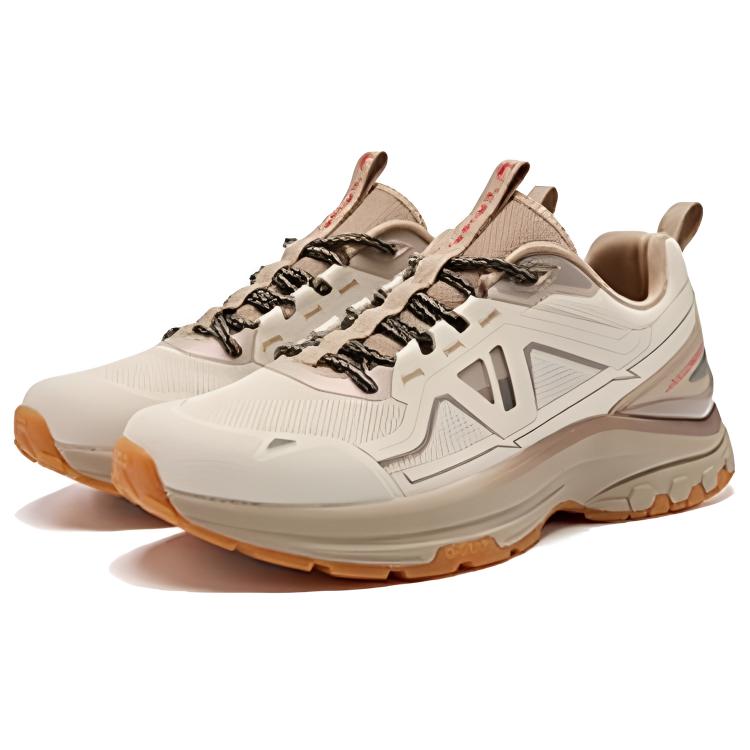 QIAODAN Abrasion Resistant Breathable Coverage Low top Casual Trail Running Shoes Women’s Beige Umber