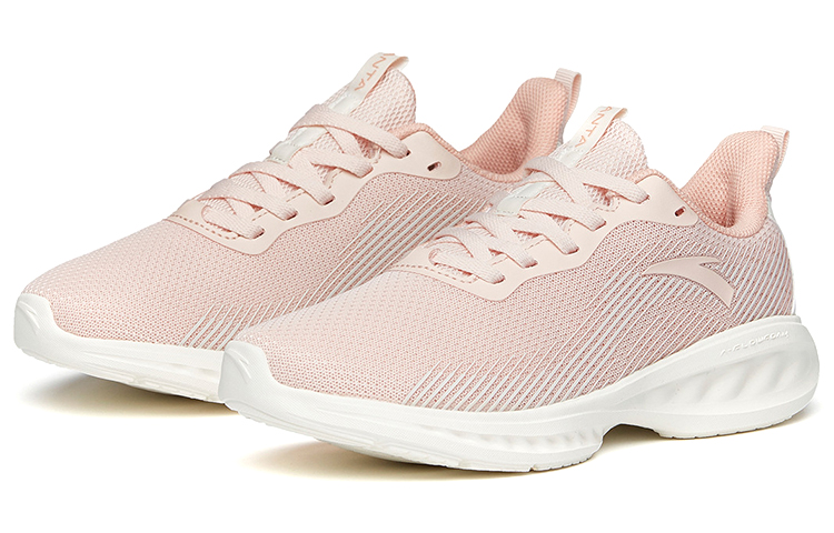 Anta Cushioning Slip Resistant Abrasion Resistant Low top Running Shoes Women’s Pink White