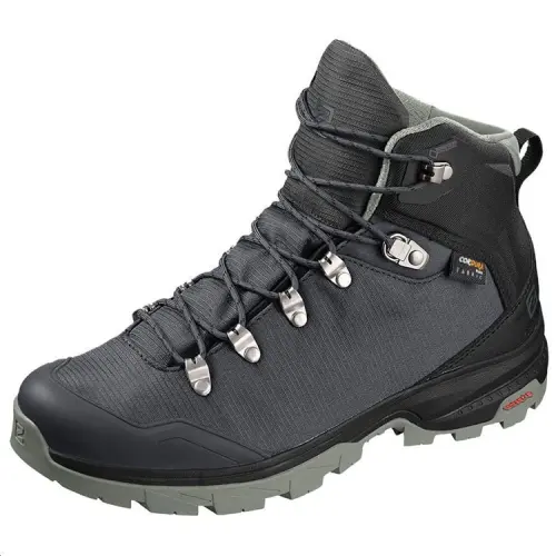 SALOMON Cushioning, Wear Resistant Mid top Outdoor Shoes Men's Gray Black