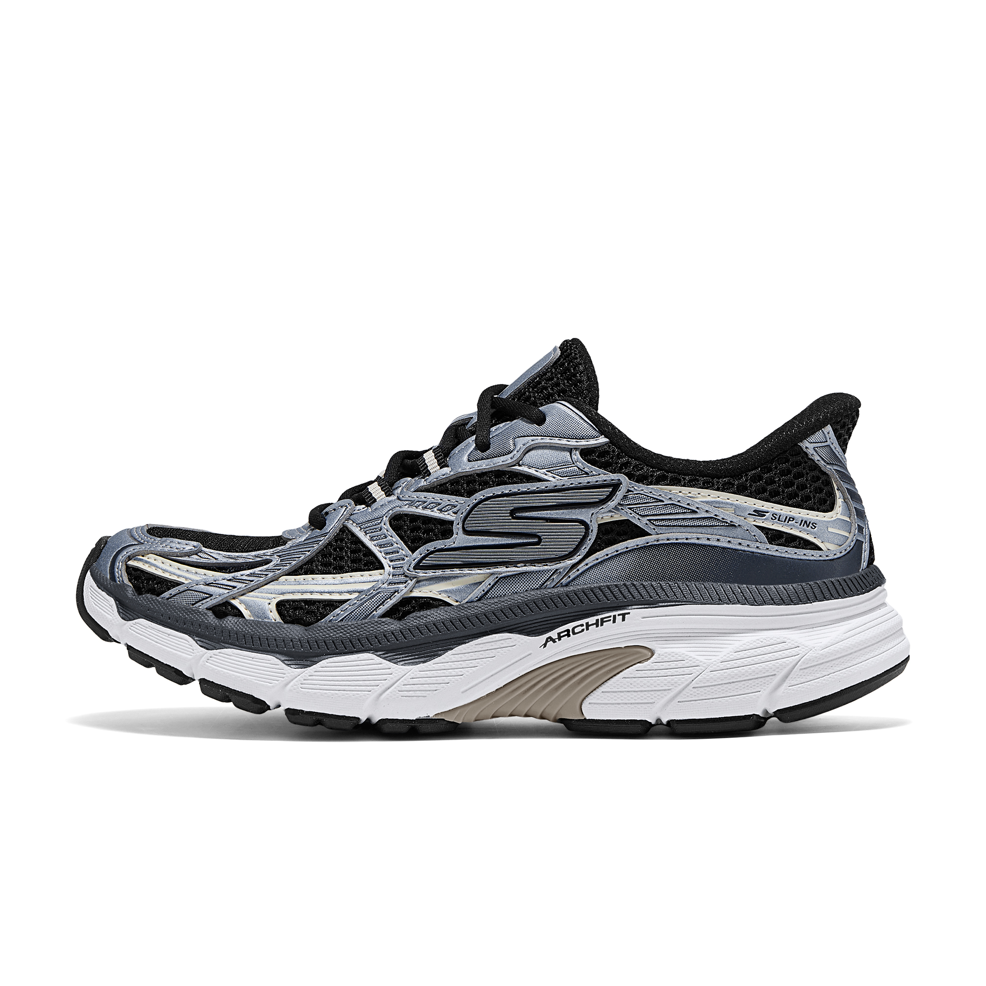 Skechers Women’s GO Mesh, Leather Cushioning Breathable Support Lightweight Low top Casual Running Shoes Women’s Black