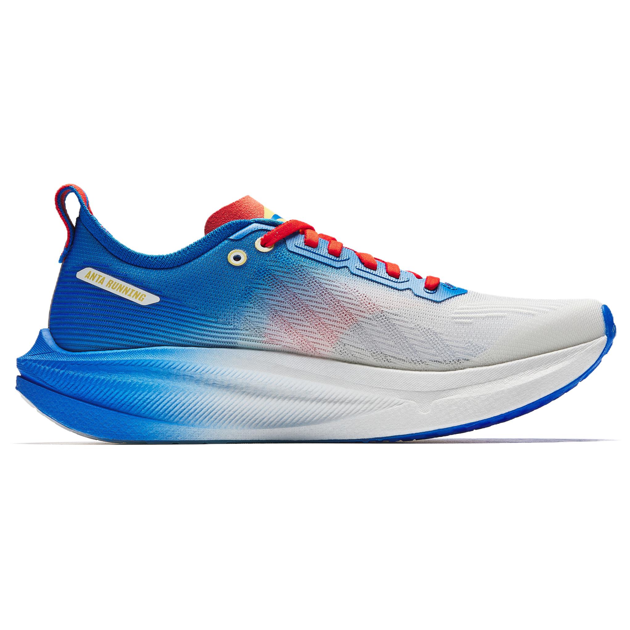 Anta Low top Carbon Plate, Nitrogen Technology Marathon Training Race Running Shoes Men’s White Red Blue