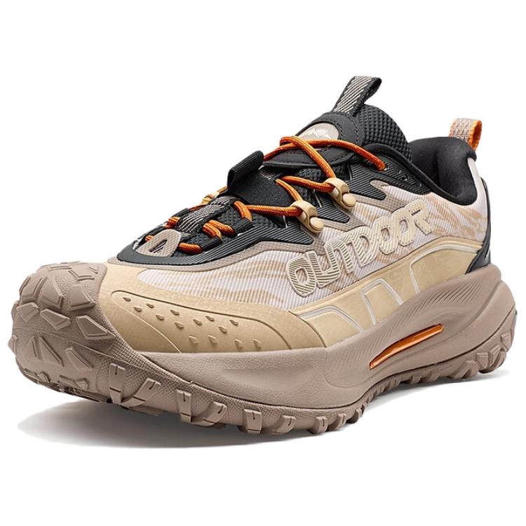 XTEP Slip Resistant And Abrasion Resistant Coverage Low top Outdoor Shoes Men’s Brown Gray