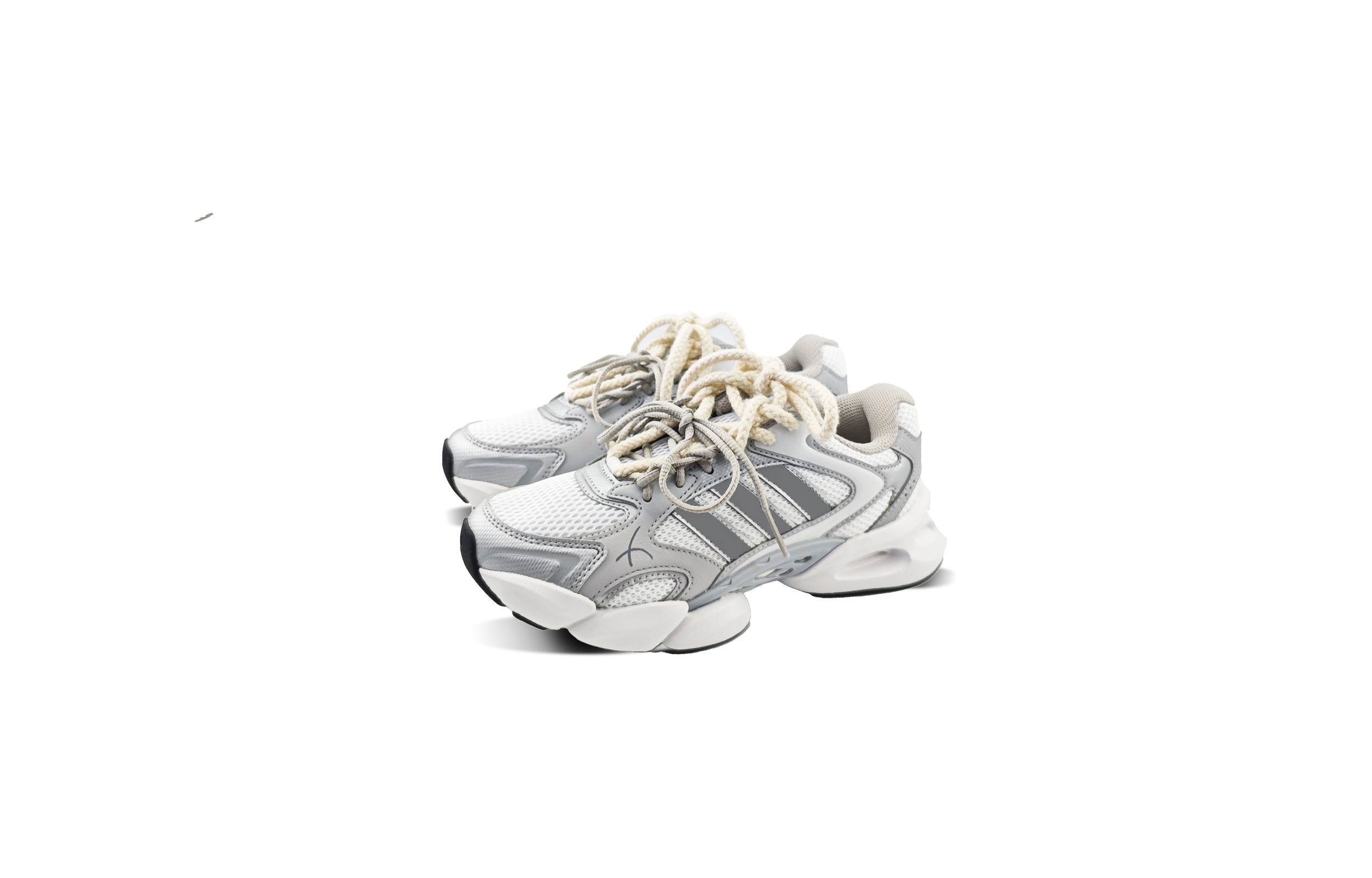 Adidas MEGASTRIDE Cushioning, Wear Resistant Low top Casual City Commuting Running Shoes Unisex Light Gray