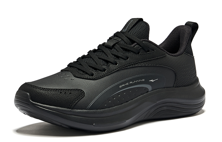 Erke Cloud Chase Comfortable Cushioning, Wear Resistant Low top Casual Running Shoes Men’s Jet Black
