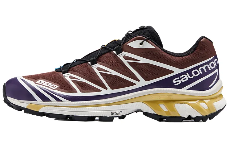 SALOMON XT 6 Fabric Cushioning Slip Resistant Abrasion Resistant Low top Running Shoes Unisex Chocolate