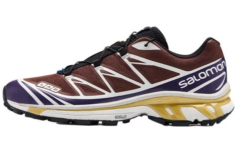 SALOMON XT 6 Fabric Cushioning Slip Resistant Abrasion Resistant Low top Running Shoes Unisex Chocolate