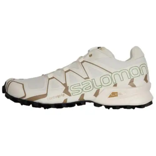 SALOMON CROSS Slip Resistant Abrasion Resistant Low top Trail Running Shoes Men's White Brown