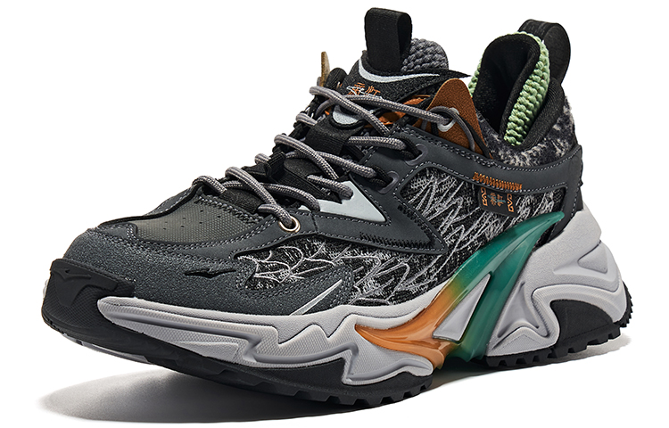 Erke Dijiang Slip Resistant Abrasion Resistant Low top Running Shoes Men’s Gray Black
