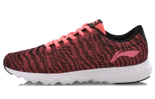 Li Ning Wind Breathable Abrasion Resistant Slip Resistant Low top Running Shoes Women's Black Pink