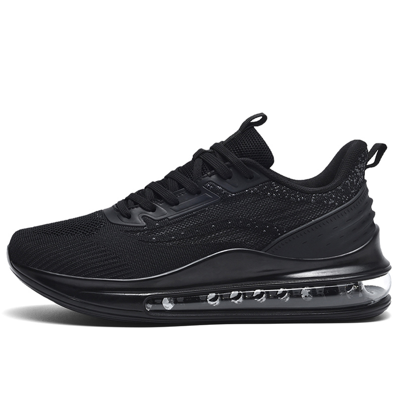 MEKY Cushioning Slip Resistant Abrasion Resistant Breathable Low top Running Shoes Men’s Black Gray