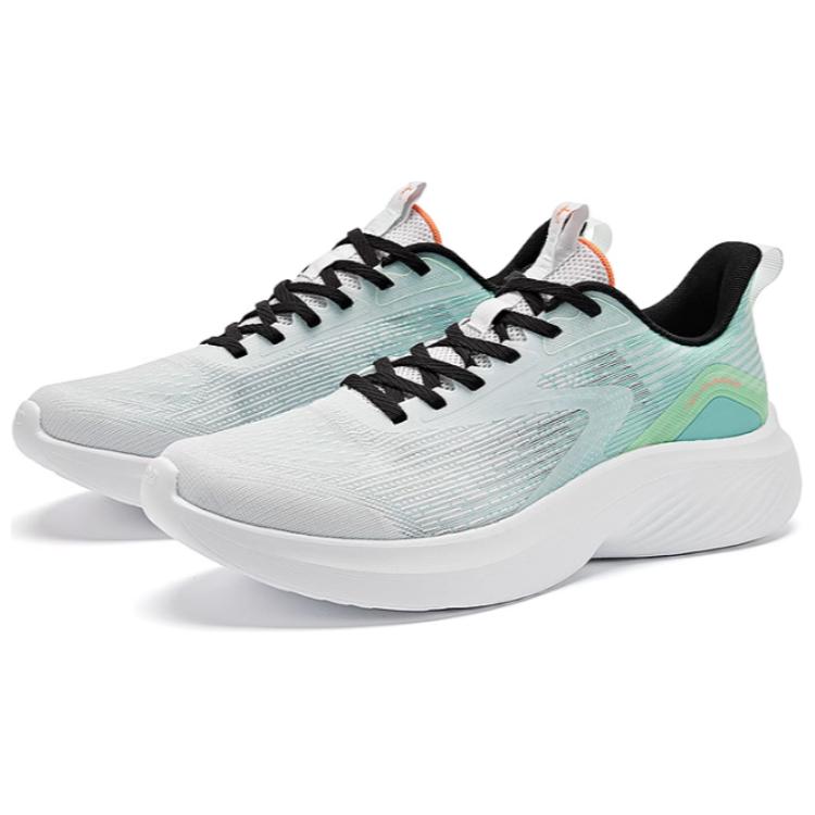 QIAODAN Cushioning Abrasion Resistant Moisture Wicking Low top Running Shoes Men’s White Green