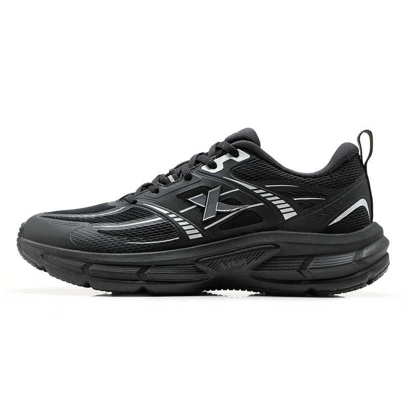 XTEP Cushioning Breathable Abrasion Resistant Low top Casual Running Shoes Men’s Black Silver