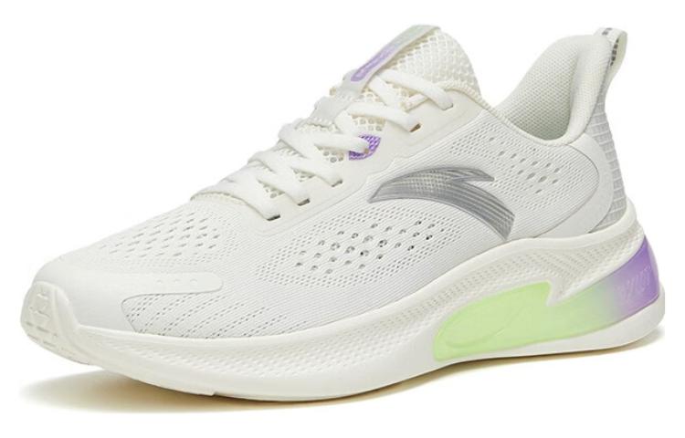 Anta Elastic Gum Slip Resistant Abrasion Resistant Low top Running Shoes Women’s Ivory White Silver